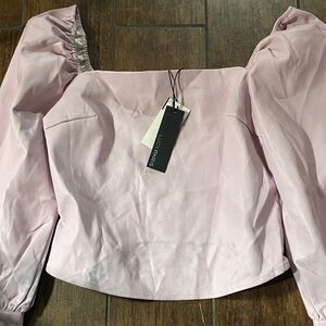 Lucy Paris Light Pink Puff Sleeve Blouse